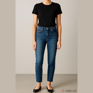 Agolde Sophie Jeans Dark Wash High Rise Slim/Skinny Leg Raw Hem Cropped Denim 25